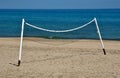 Volley ball net on the beach Royalty Free Stock Photo