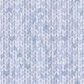 Blue melange knitted fabric seamless pattern, vector Royalty Free Stock Photo