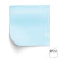 Blue memo stick. Blue notepad. Blue Sticky Note isolated on whit