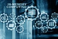 Blue In-Memory Computing. Technology Calculations Concept. High-Performance Analytic Appliance.