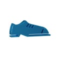 Blue Men shoes icon isolated on transparent background. Royalty Free Stock Photo