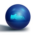 Blue Men shoes icon isolated on white background. Blue circle button. Vector Royalty Free Stock Photo