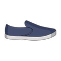 Blue men summer espadrilles . Summer comfortable shoes on the bare feet for everyday wear.Different shoes single icon in Royalty Free Stock Photo