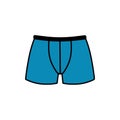 Blue men underpants with codpiece. 2d vector.