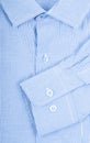 Blue mens shirt macro view Royalty Free Stock Photo