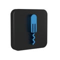 Blue Menstruation and sanitary tampon icon isolated on transparent background. Feminine hygiene product. Black square