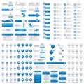 Blue menu and location buttons for web site Royalty Free Stock Photo