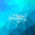 Blue Merry Christmas Card with Triangle Background Royalty Free Stock Photo