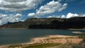 Blue Mesa Lake with Speedboat Colorado Rockies Royalty Free Stock Photo
