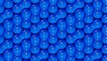 Blue metaballs seamless pattern. 3d illustration