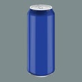 Blue Metal Aluminum Beverage Drink. Mockup for Product Packaging. Energetic Drink Can 500ml, 0,5L Royalty Free Stock Photo