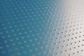 Blue metal background or wallpaper. Abstract aluminum surface with many notch spots