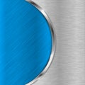 Blue metal brushed texture with chrome elements Royalty Free Stock Photo