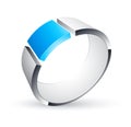 Blue metal circular icon