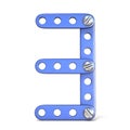 Blue metal constructor toy Number 3 THREE 3D