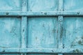 blue metal door of an old building, blue texture.