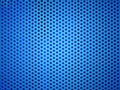 Blue metal hole or perforated grid background