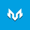 Blue Metal M letter vector logo template Royalty Free Stock Photo