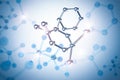 Blue metal molecule structure Royalty Free Stock Photo