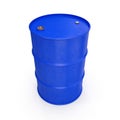 Blue Metal Oil Drum Isolated on White. 3D illustration Royalty Free Stock Photo