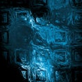 Blue metal plate with embossed cells. Liquid metal flows over the surface. Royalty Free Stock Photo