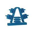 Blue Metal rack with additional weights for barbell icon isolated on transparent background. Bodybuilding, fitness Royalty Free Stock Photo