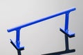 Blue metal railings for fingerboards Royalty Free Stock Photo