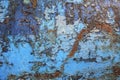 Blue metal rust grunge background texture. Rusted, old, vintage, retro background texture on blue metal or iron plate surface Royalty Free Stock Photo