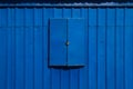 Blue metal shutters and lock Royalty Free Stock Photo