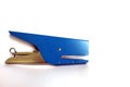 Blue metal stapler on white background Royalty Free Stock Photo