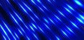 Blue metal texture background, interesting shiny striped chrome waves pattern