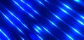 Blue metal texture background, interesting striped chrome waves pattern