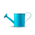 Blue metal watering can for flowers. Isolated on a white background. Design object. Royalty Free Stock Photo