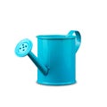 Blue metal watering can for flowers. Isolated on a white background. Design object. Royalty Free Stock Photo