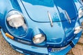 Blue Metallic front of RENAULT ALPINE Royalty Free Stock Photo