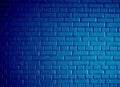Blue metallic painted brick wall abstract background texture Royalty Free Stock Photo