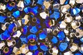 Blue and metallic swarovski crystals