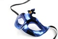 Blue Metallic Venetian Mask on White Royalty Free Stock Photo