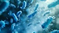 The Blue Microbial Bacteria.AI generated image Royalty Free Stock Photo