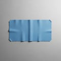 A blue microfiber cloth displayed against a plain gray background. The cloth has a Royalty Free Stock Photo
