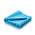 Blue microfiber cloth folded neatly. The fabric has a textured surface with tiny loops, Royalty Free Stock Photo