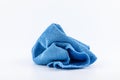 Blue microfiber fabric isolated on white background Royalty Free Stock Photo