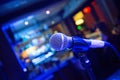 Blue Microphone for Comedy Show in Bar Restaurant