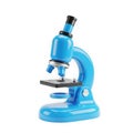 Blue microscope isolated on transparent background isolated on transparent background Royalty Free Stock Photo