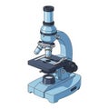 Blue microscope isolated on transparent background Royalty Free Stock Photo