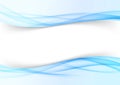 Blue mild soft futuristic swoosh gradient smoke border lines fashion poster template Royalty Free Stock Photo