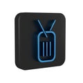 Blue Military dog tag icon isolated on transparent background. Identity tag icon. Army sign. Black square button.