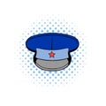 Blue military hat with star comics icon