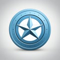 a blue military star icon on a white background Royalty Free Stock Photo