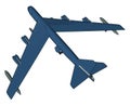 Blue millitary airplane with missiles vector illustration